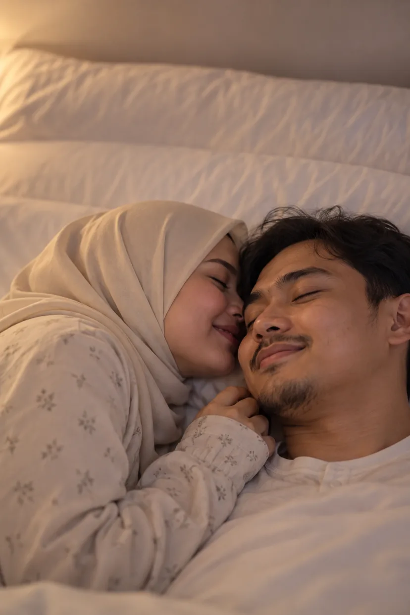 Isteri berbisik dekat suami