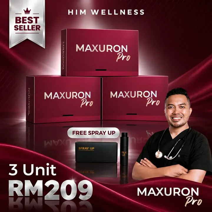 Pakej 3, 3 kotak Maxuron Pro dan Spray Up