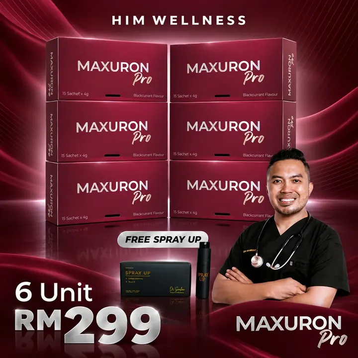 Pakej 4, 6 kotak Maxuron Pro dan Spray Up